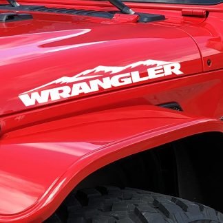 thumbnail image 2 of 2-Pack Compatible Wrangler Hood Decals – Black Rubicon Style 23x2 Inch – Fits TJ, JK, CJ, YJ 2 of 4